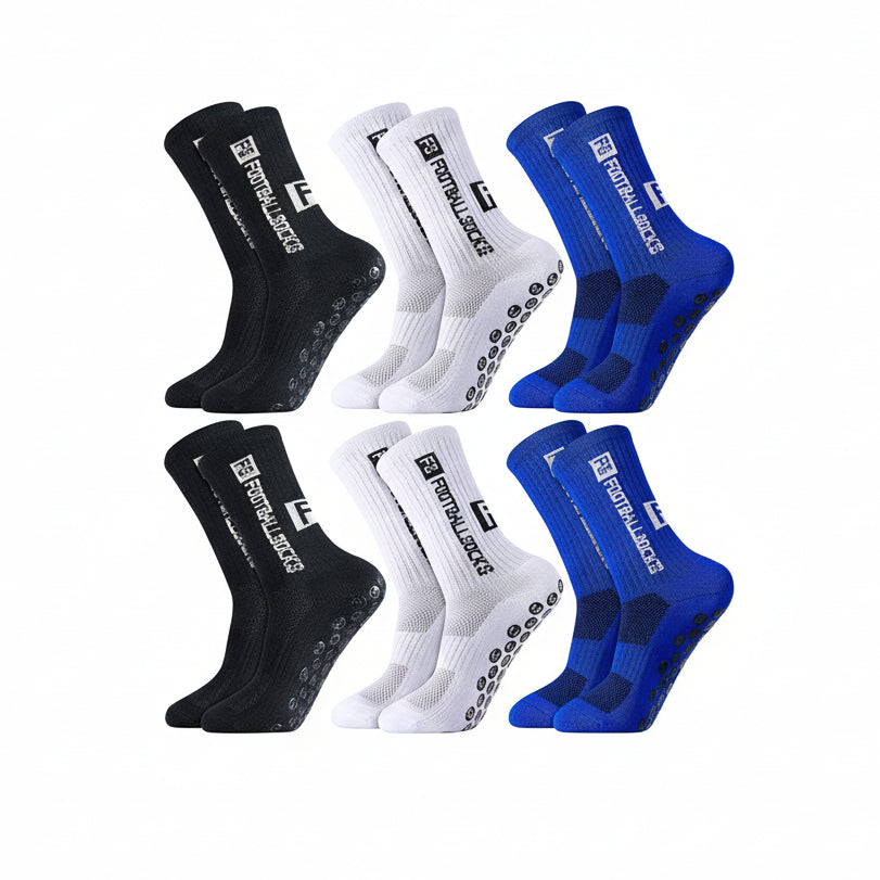 6/12 Paare Fußball Socken,Sportsocken anti Rutsch Fussball Socken