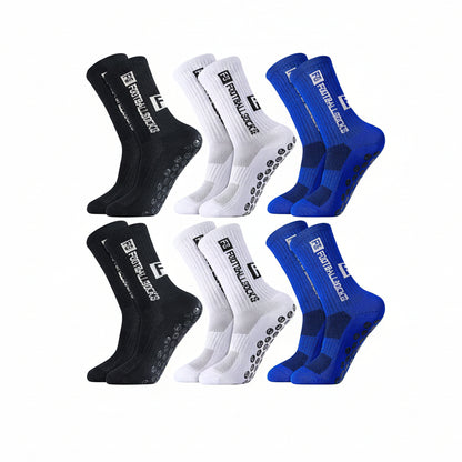 6/12 Paare Fußball Socken,Sportsocken anti Rutsch Fussball Socken