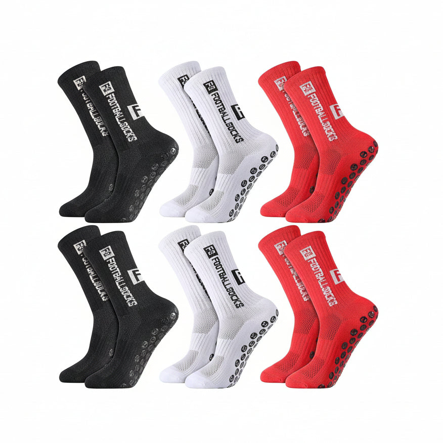 6/12 Paare Fußball Socken,Sportsocken anti Rutsch Fussball Socken