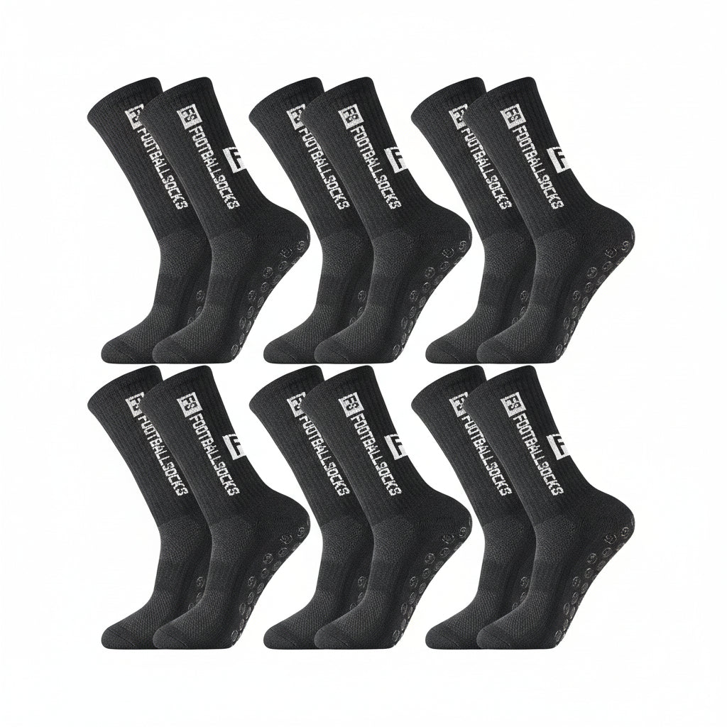 6/12 Paare Fußball Socken,Sportsocken anti Rutsch Fussball Socken